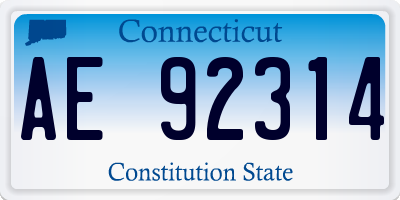 CT license plate AE92314
