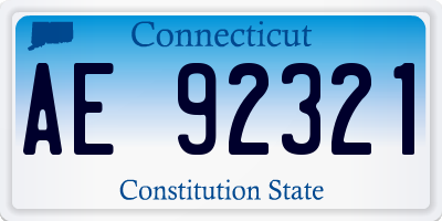 CT license plate AE92321