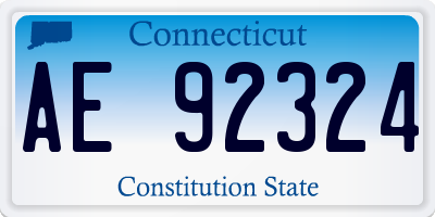 CT license plate AE92324