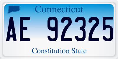 CT license plate AE92325