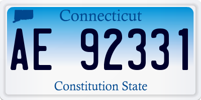 CT license plate AE92331