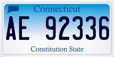 CT license plate AE92336