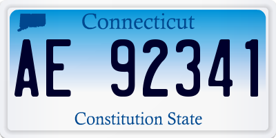 CT license plate AE92341