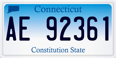 CT license plate AE92361
