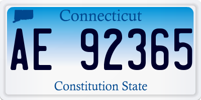CT license plate AE92365