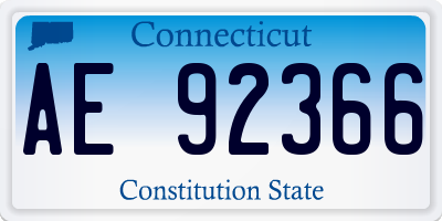 CT license plate AE92366