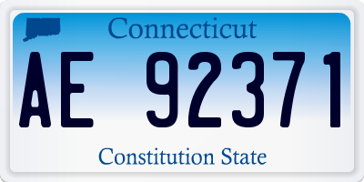 CT license plate AE92371
