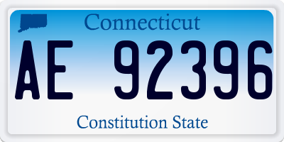 CT license plate AE92396