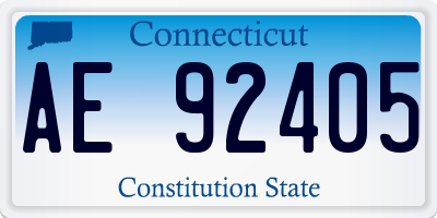 CT license plate AE92405