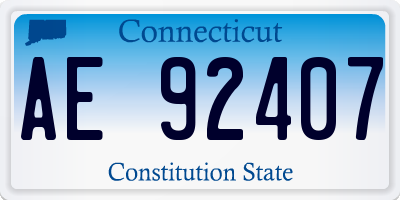 CT license plate AE92407