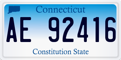 CT license plate AE92416