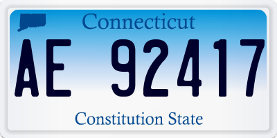 CT license plate AE92417