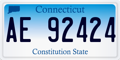 CT license plate AE92424
