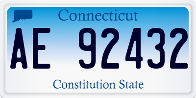 CT license plate AE92432