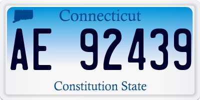CT license plate AE92439