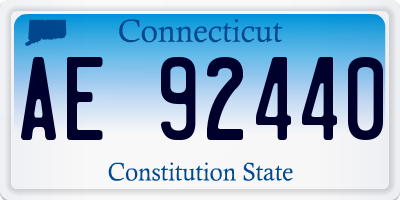 CT license plate AE92440