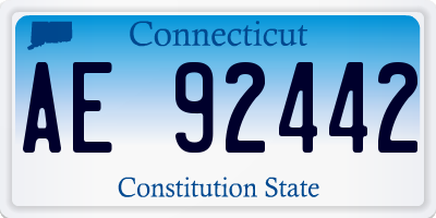 CT license plate AE92442