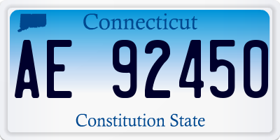 CT license plate AE92450