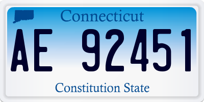 CT license plate AE92451
