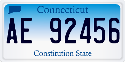 CT license plate AE92456