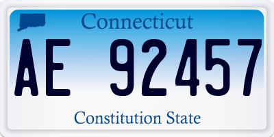 CT license plate AE92457