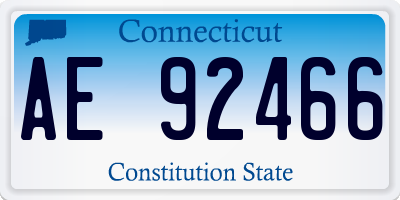 CT license plate AE92466