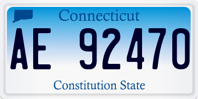 CT license plate AE92470