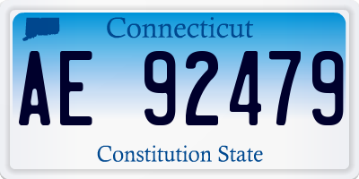CT license plate AE92479