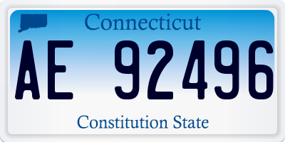CT license plate AE92496
