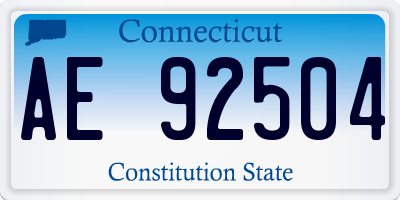 CT license plate AE92504
