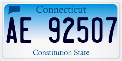 CT license plate AE92507