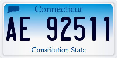 CT license plate AE92511