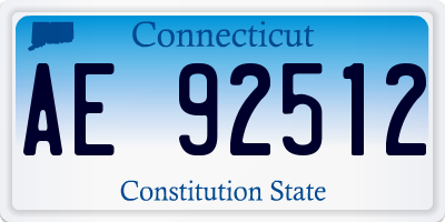 CT license plate AE92512