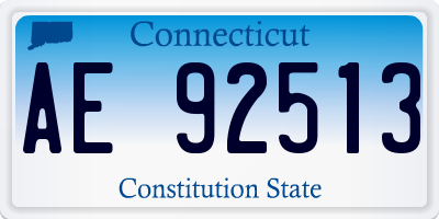 CT license plate AE92513