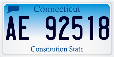 CT license plate AE92518