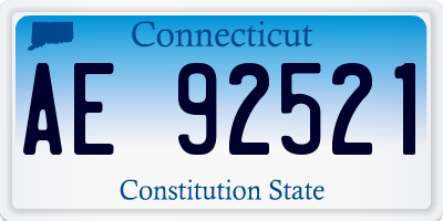 CT license plate AE92521