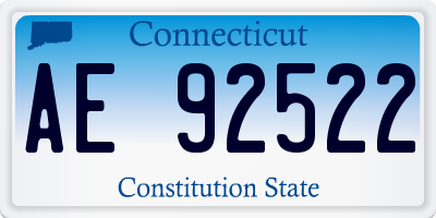 CT license plate AE92522