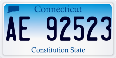 CT license plate AE92523