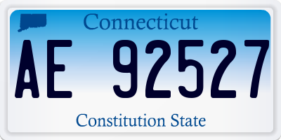 CT license plate AE92527