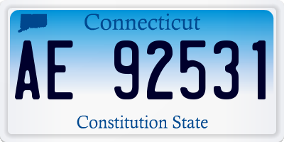 CT license plate AE92531