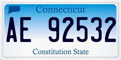 CT license plate AE92532