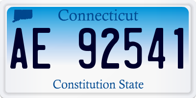 CT license plate AE92541