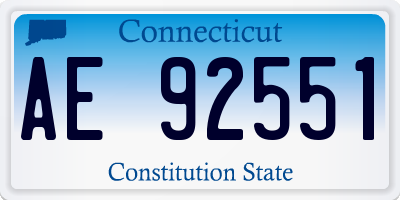 CT license plate AE92551