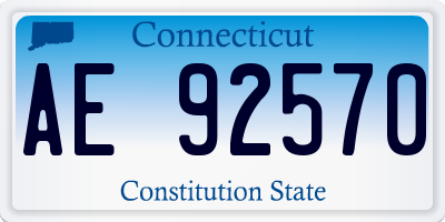 CT license plate AE92570