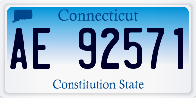 CT license plate AE92571