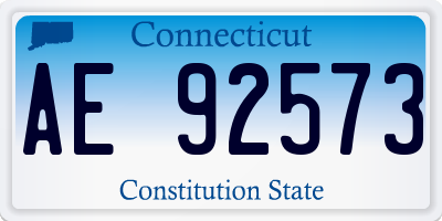 CT license plate AE92573
