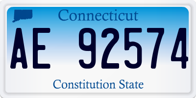 CT license plate AE92574