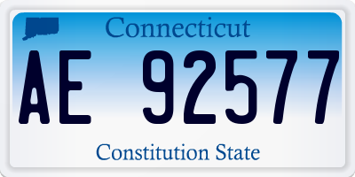CT license plate AE92577