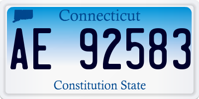 CT license plate AE92583
