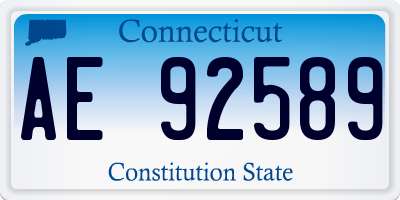 CT license plate AE92589